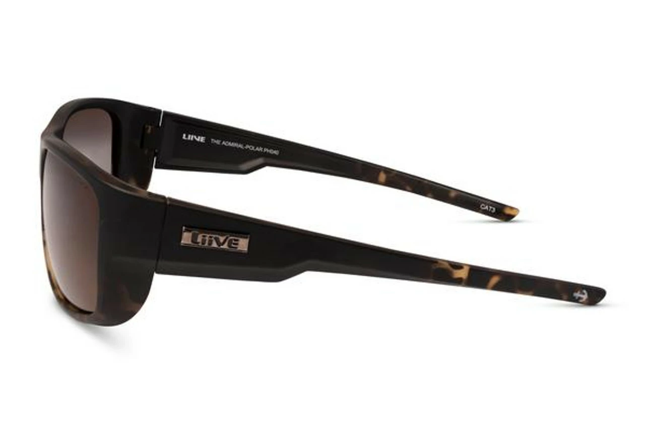Liive Vision The Admiral Polar Matt Black Tort Fade Sunglasses - Image 3