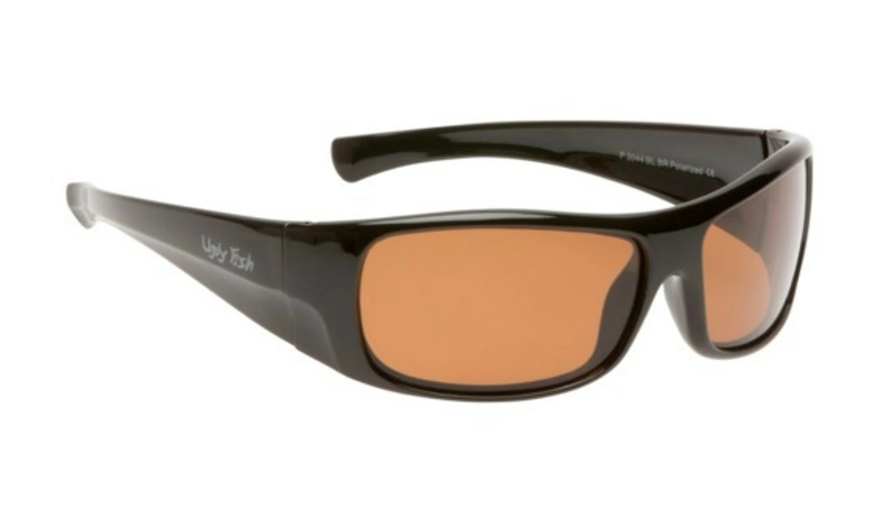 Ugly Fish Basic Polarised Sunglasses P3044 Black Frame Brown Lens