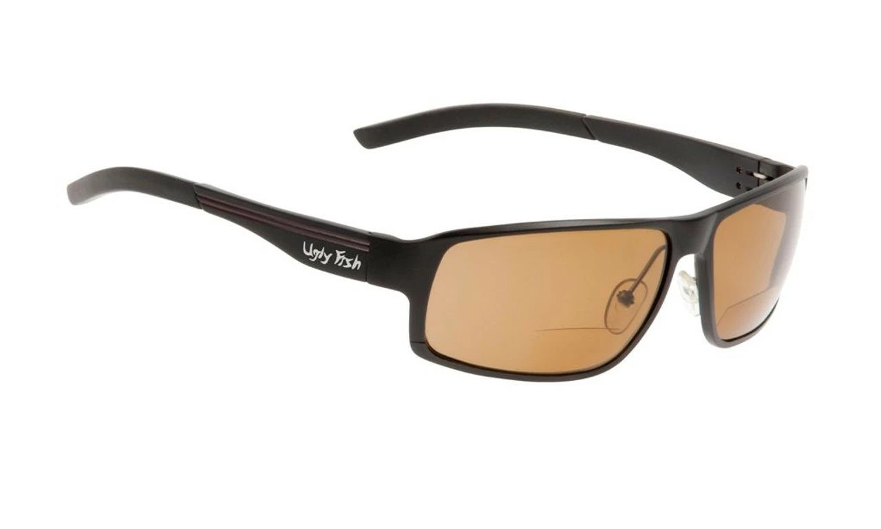 Ugly Fish Polarised Bifocal 2.00 Sunglasses Avalanche PN24203 Matt Black Frame Brown Lens
