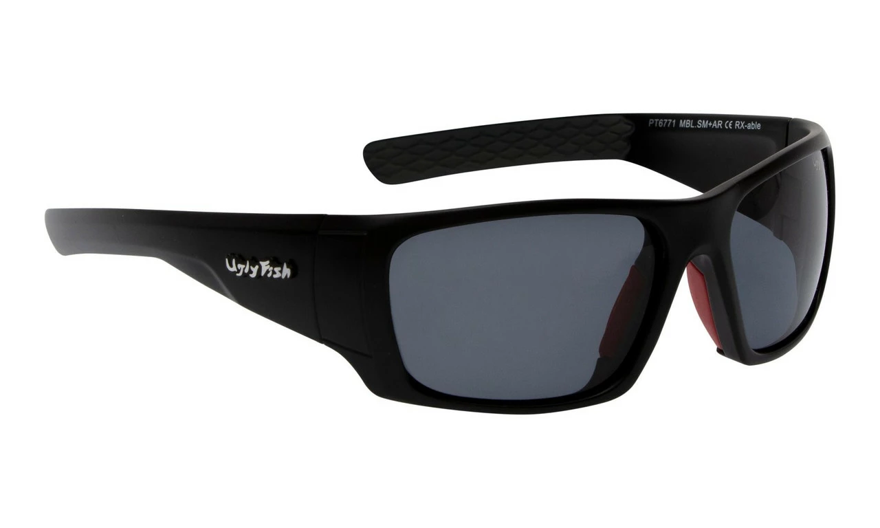 Ugly Fish Triacetata(TAC) Polarised Sunglasses PT6771 Black TR90 Frame Smoke Lens