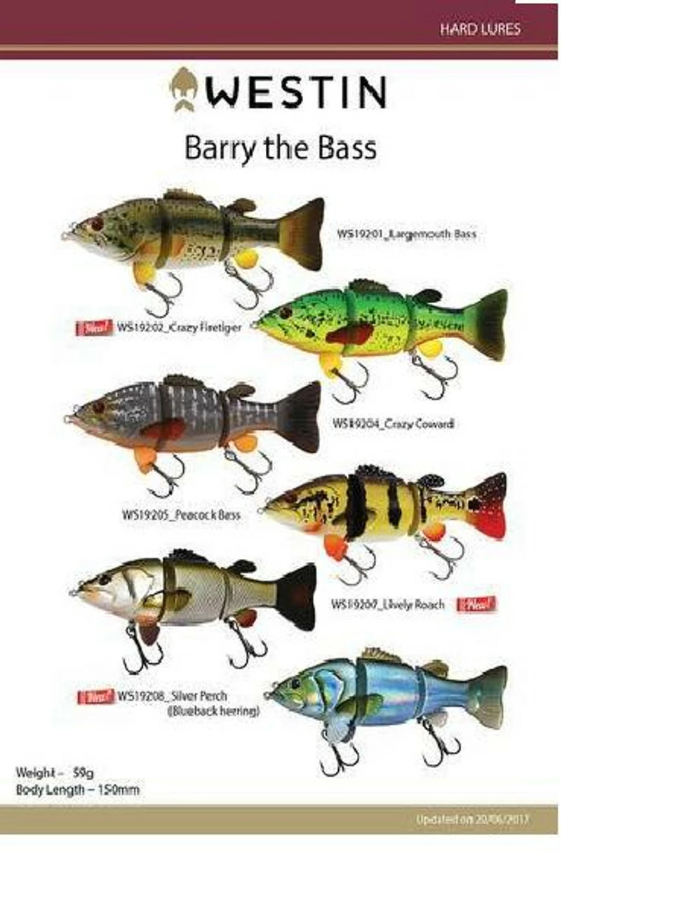 WESTIN BARRY THE BASS (HL/SB)FISHING LURE (BLUEBACK HERRING)